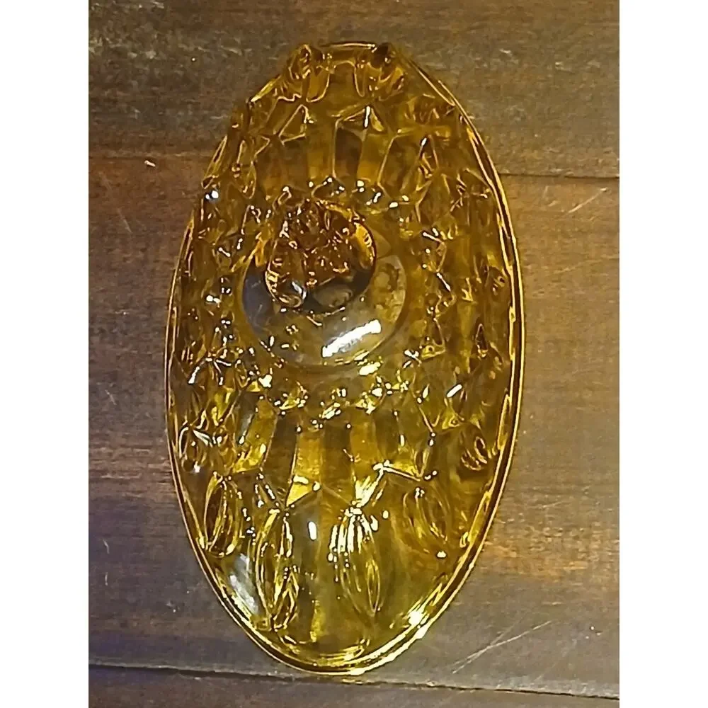 Vintage MCM Amber Better Dish with Lid Glass Oval Anchor Hocking Fairfield